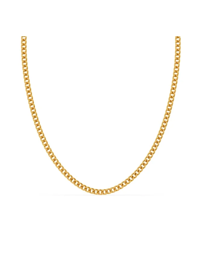 بالموناس PALMONAS 18k Gold Tone Plated Cuban Chain | 3 MM
 for Men