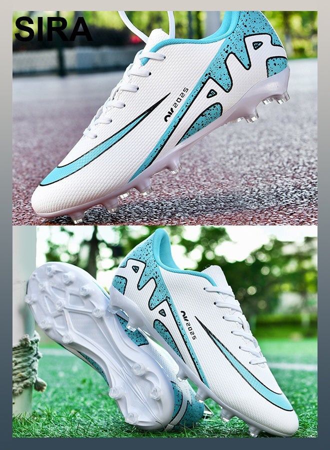 SIRA Men's Soccer Cleats - White Football Shoes with TPU Long Studs | Breathable Mesh | Anti-Slip & Shock Absorption | For Training & Matches (FG/AG Compatible) - Image 5