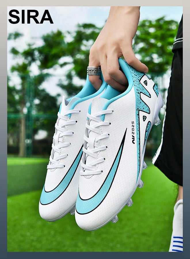SIRA Men's Soccer Cleats - White Football Shoes with TPU Long Studs | Breathable Mesh | Anti-Slip & Shock Absorption | For Training & Matches (FG/AG Compatible) - Image 3