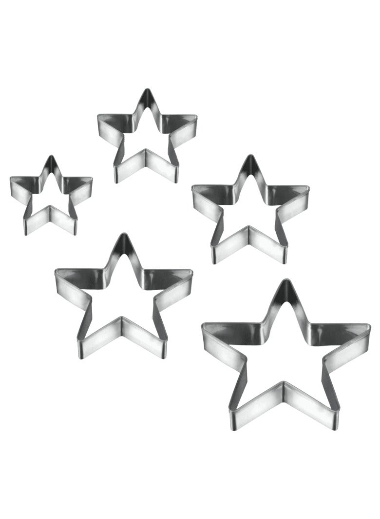 Metaltex مجموعة قواطع بسكويت نجمي من ميتالتكس 5 قطع - فولاذ مقاوم للصدأ، أحجام متنوعة للخبز والحرف اليدوية - Image 2