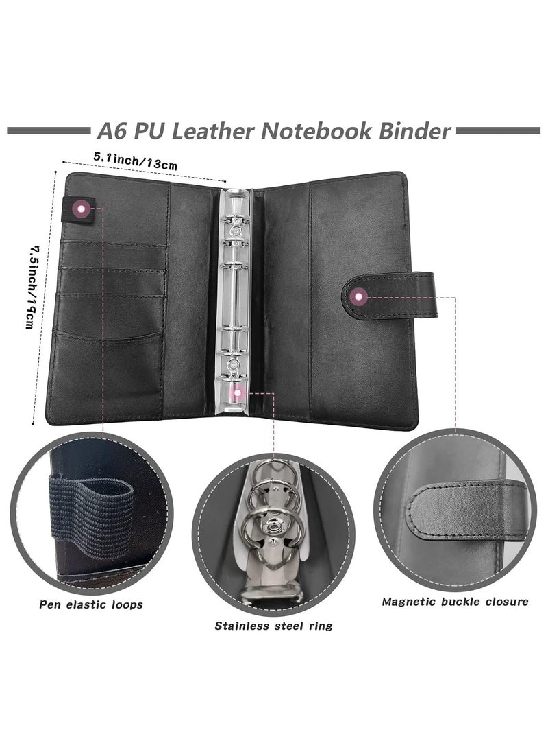 CMGTYYD CMGTYYD A6 Pu Leather Budget Binder,Cash Envelopes for Budgeting, 8 pcs Budget Binder With Magnetic Zipper Envelopes, 12 pcs Budget Sheets, 2 pcs Budget Binder Stickers(Blue)  - Image 2