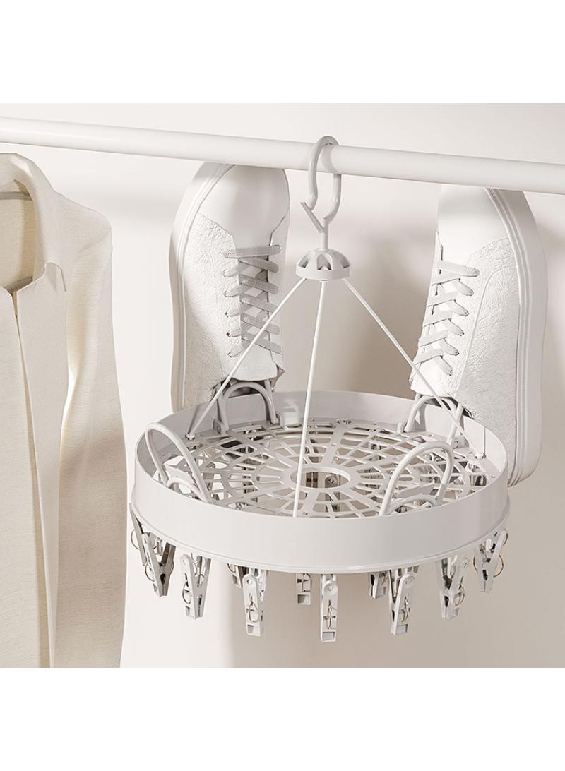 Folding clothes hanger, socks, underwear clip, balcony clothes drying rack - Image 1