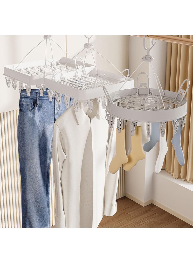 Folding clothes hanger, socks, underwear clip, balcony clothes drying rack - Image 4