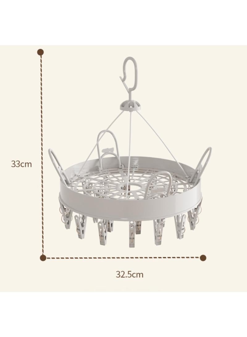 Folding clothes hanger, socks, underwear clip, balcony clothes drying rack - Image 5