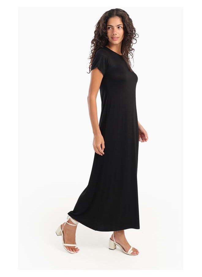 Carina - Solid Pattern Midi Dress - Image 1