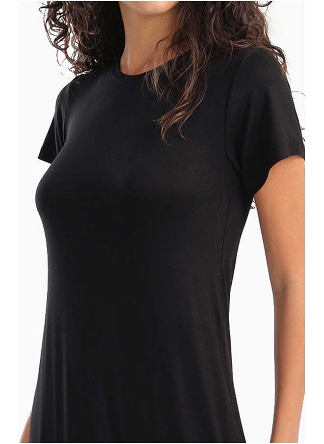 Carina - Solid Pattern Midi Dress - Image 1