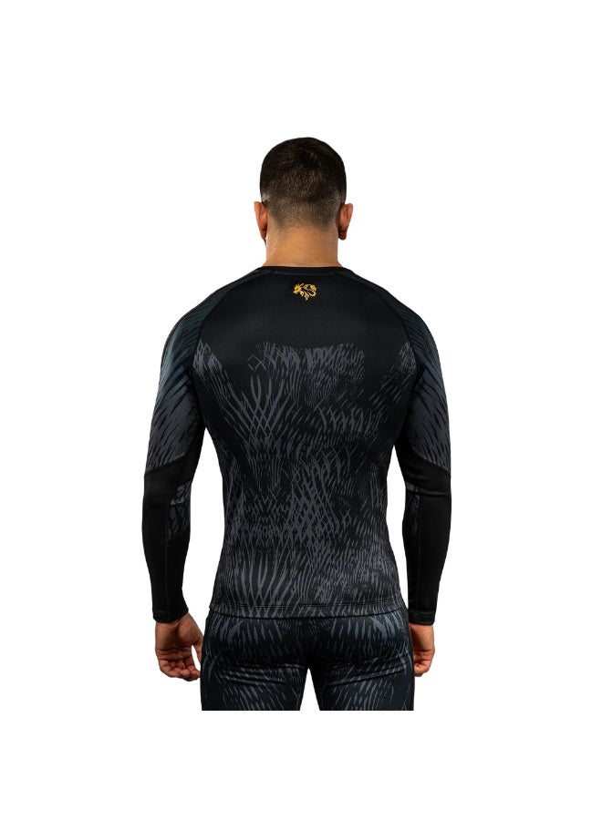 VENUM X CHIMAEV WILD BORZ LONGSLEEVE RASHGUARD BLACK/GREY/GOLD - Image 3