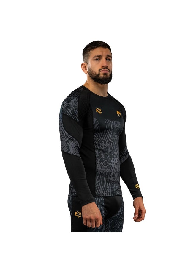 VENUM X CHIMAEV WILD BORZ LONGSLEEVE RASHGUARD BLACK/GREY/GOLD - Image 2