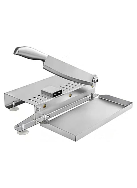 Manual Meat Slicer, Stainless Steel Frozen Meat Slicer, Sharp Blade, Fast Cutting, with Side Tray.