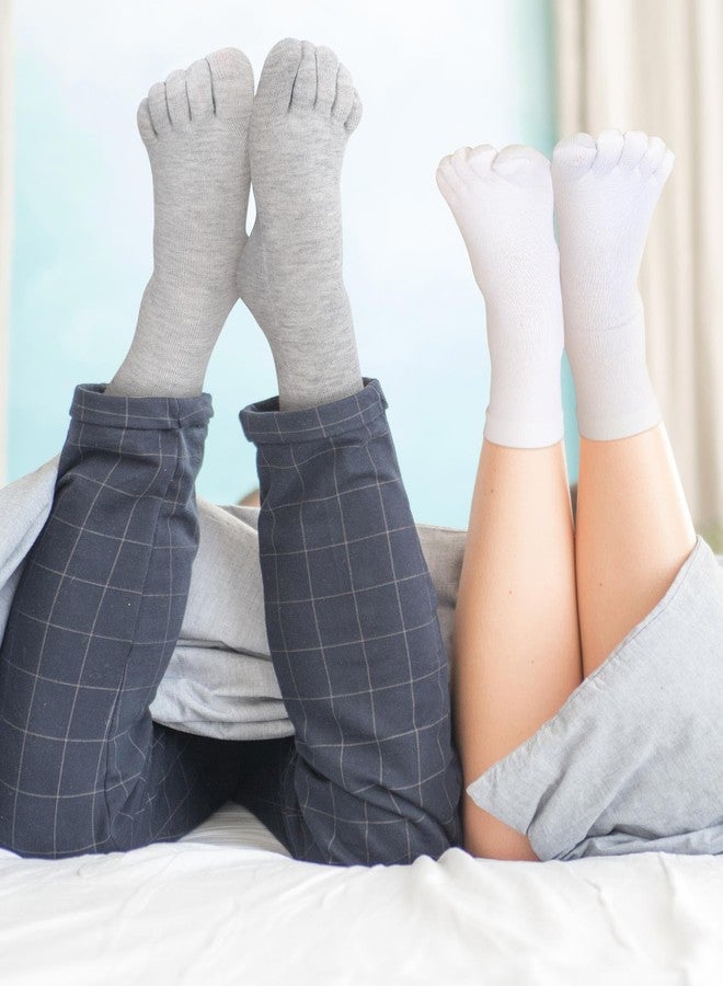 Fourluoo 15 Pairs Women Toe Socks Cotton Five Toe Socks Breathable Crew Socks with toes separated for Women Men Athletic(9-11) - Image 4