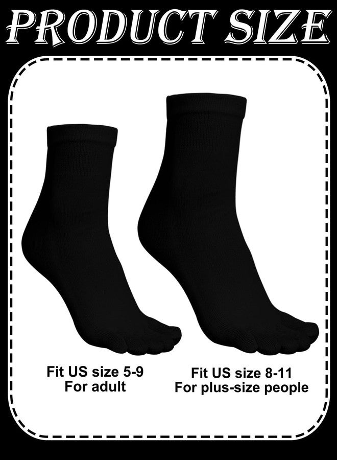Fourluoo 15 Pairs Women Toe Socks Cotton Five Toe Socks Breathable Crew Socks with toes separated for Women Men Athletic(9-11) - Image 3