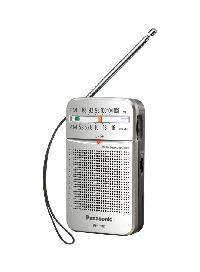 Panasonic Pocket AM/FM Radio RF-P50 / RF-P50D Silver - Image 1