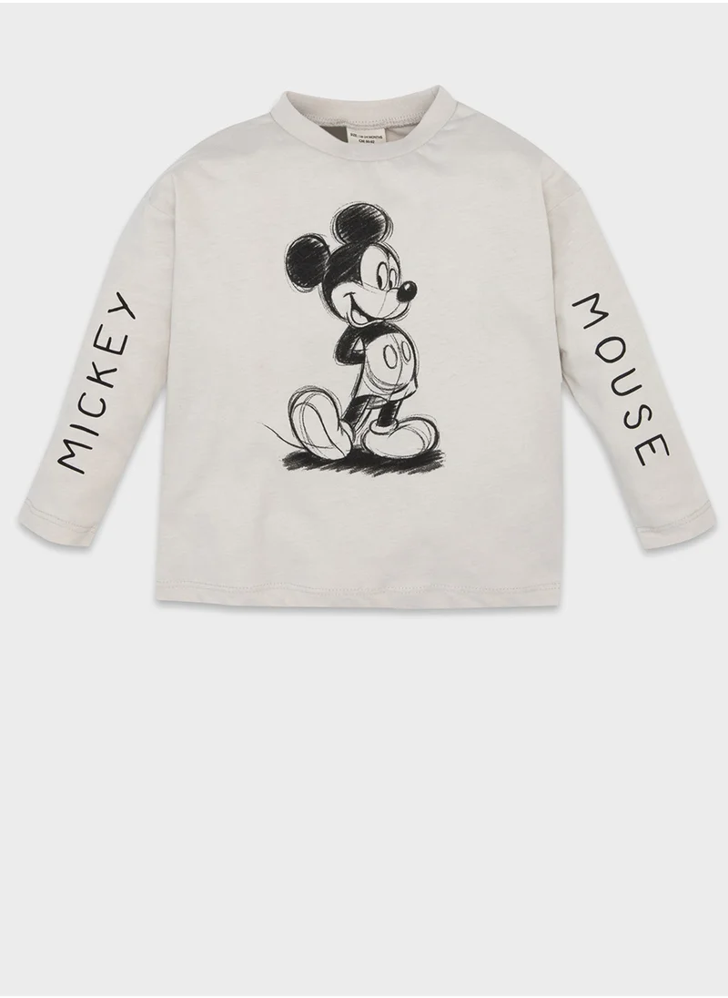 DeFacto Disney Mickey & Minnie Crew Neck Long Sleeve T-Shirt