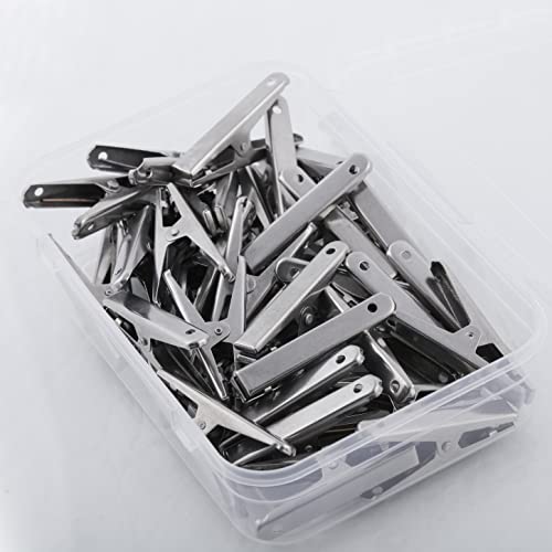 WEWEL® Premium Cloth Clips for Drying Clothes - Multipurpose Clothes Pins for Indoor and Outdoor Use - Strong and Durable Steel Clips for Clothes Drying, Hanging, and Organizing Stainless Steel Hanging Clips for Cloth Drying (OREO CLIP)(WITH STORAGE BOX)(60) - Image 1