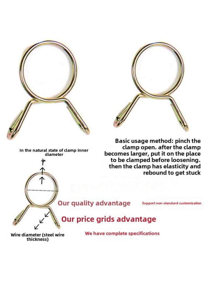 Quick-fitting Hand-kneading Single Steel Wire Galvanized Pipe Clamp Ring Gas-water Oil Pipe Clamp Throat Metal Spring Throat Clamp Clip-Specification Model:Inner Diameter 3.7mm┇Wire Diameter 0.8mm, Maximum Opening 4.5mm  - Image 2