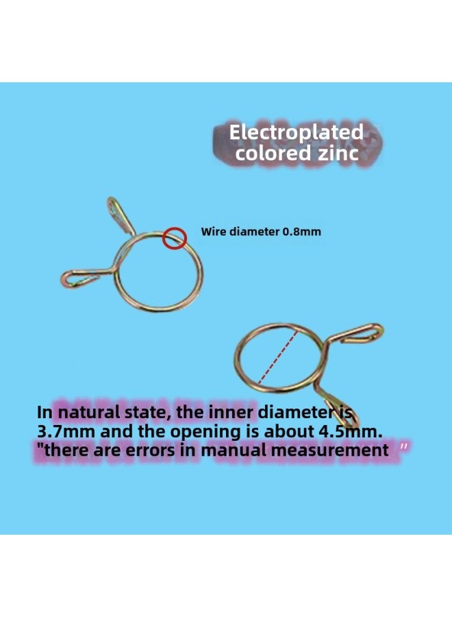 Quick-fitting Hand-kneading Single Steel Wire Galvanized Pipe Clamp Ring Gas-water Oil Pipe Clamp Throat Metal Spring Throat Clamp Clip-Specification Model:Inner Diameter 3.7mm┇Wire Diameter 0.8mm, Maximum Opening 4.5mm  - Image 1