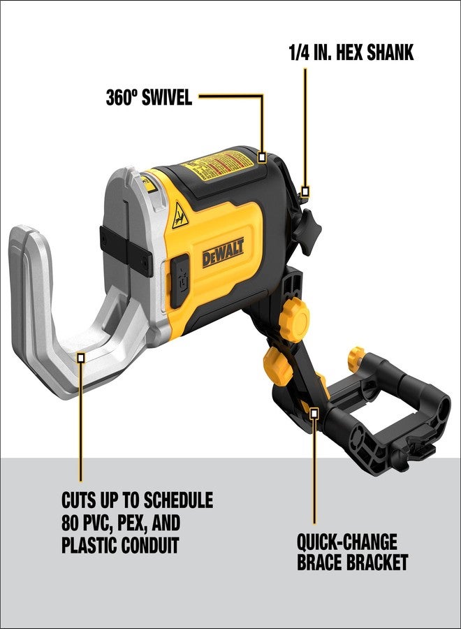 DEWALT IMPACT CONNECT PVC/PEX Cutter with Brace Bracket (DWAPVCIR) - Image 2