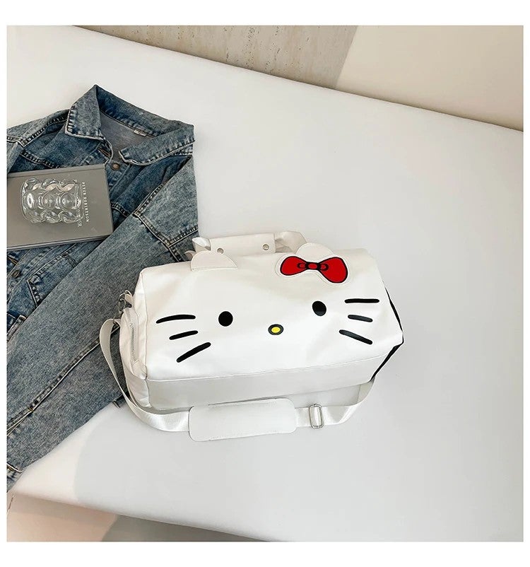 Bluejw Girls' Large-Capacity Lightweight PU Kitty Handbag with Zipper Closure – Fashion School Backpack for Girls and Boys, Unisex Storage Bag for Daily Use - Image 3