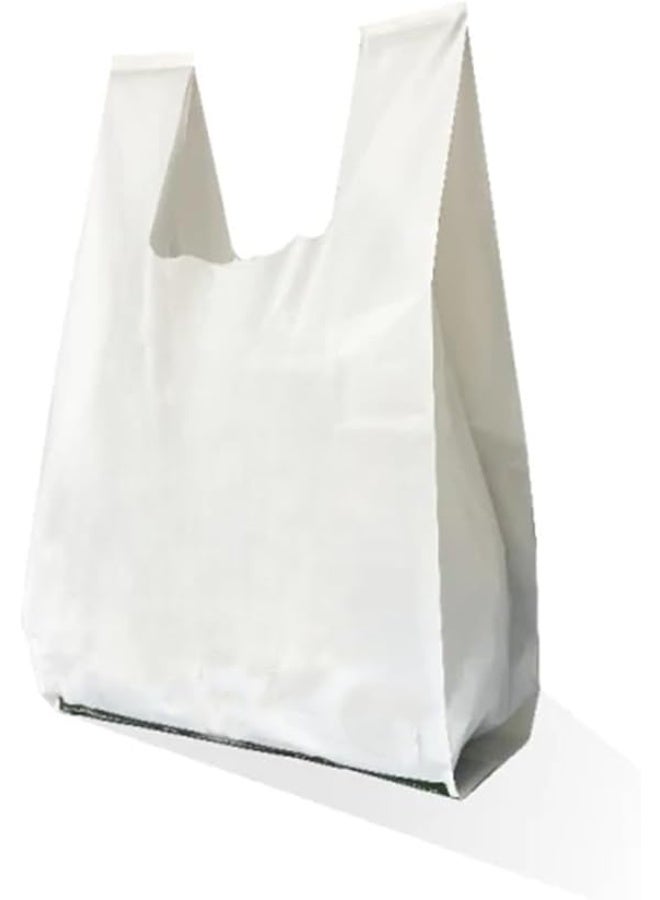 Plastic Disposable Grocery Bags, Heavy Duty 2Kg Reusable Shopping Bags, Tear Resistant & Eco Friendly, Convenient Carry Handles, 100% Recyclable, White 200 Bags - Image 1