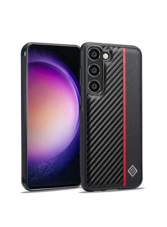 For Samsung Galaxy S25 5G LC.IMEEKE 3 in 1 Carbon Fiber Texture Shockproof Phone Case(Black)