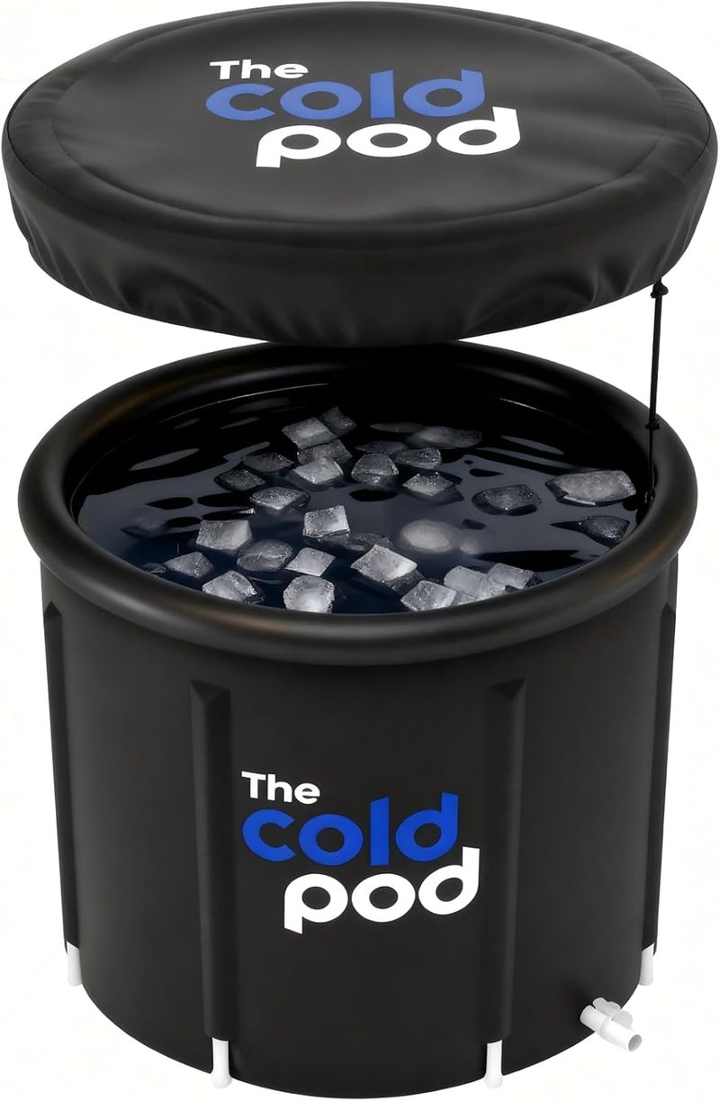 The Cold Pod حوض استحمام ثلجي للرياضيين XL: حوض غمر بارد خارجي مع غطاء، 116 جالون حوض استحمام ثلجي محمول للعلاج بالماء البارد، حوض ثلجي كبير للغمر البارد في المنزل - Image 1