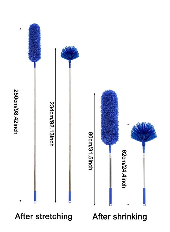 S/3 duster kit with Extension Pole up to 250cm for cleaning household dust collector, Long Handle spider net brush, Washable ceiling fan duster,Microfiber duster for cleaning Ceiling Fan, Furniture, Blinds, Cars - Image 5