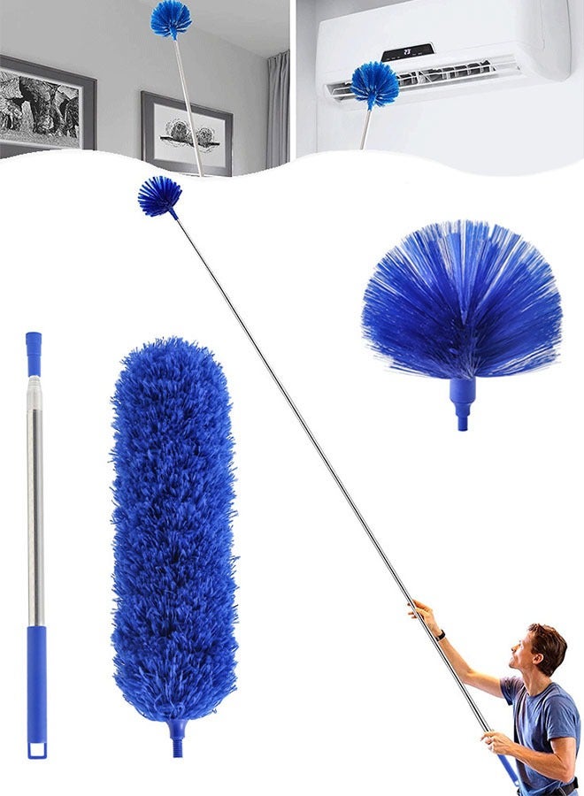 S/3 duster kit with Extension Pole up to 250cm for cleaning household dust collector, Long Handle spider net brush, Washable ceiling fan duster,Microfiber duster for cleaning Ceiling Fan, Furniture, Blinds, Cars - Image 1