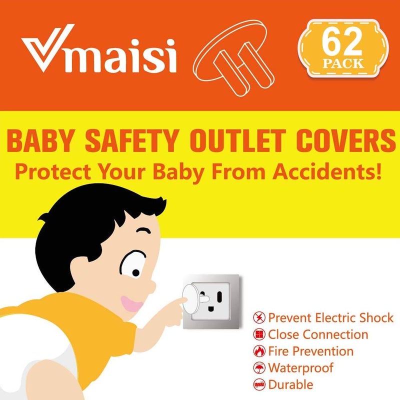 Vmaisi 62 Pieces Outlet Covers ChildProof Plug Protector - Baby Proofing Electrical Safety Outlet Plugs - Image 2
