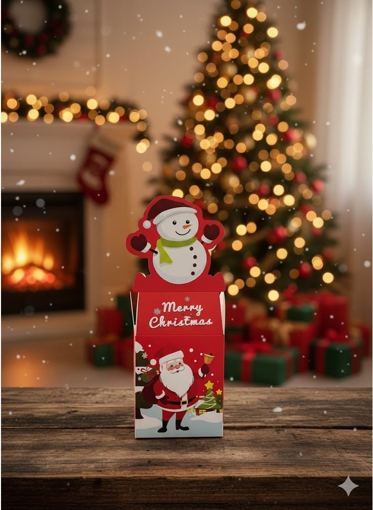 صندوق حلوى لهدايا عيد الميلاد - أشكال متعددة - أحمر - Image 1