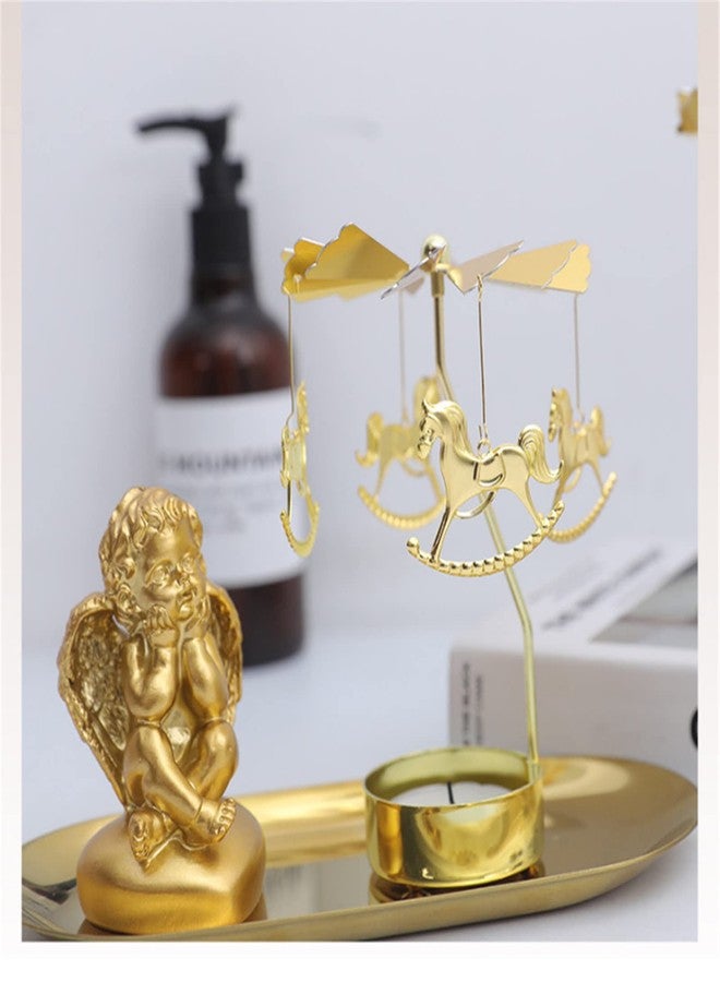 4EVERHOPE Rotating Candle Holder, Gold Spining Metal Tealight Candle Holder for Christmas, Valentine's Day, Party Table Decor, Wedding (Unicorn) - Image 2