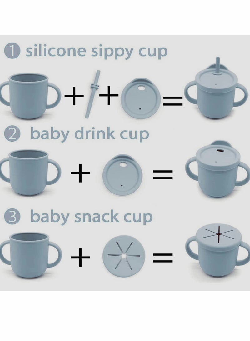 KASTWAVE Silicone Sippy Cups for Baby, Sippy Cup & Snack 2-in-1 Container for Toddlers - Image 3