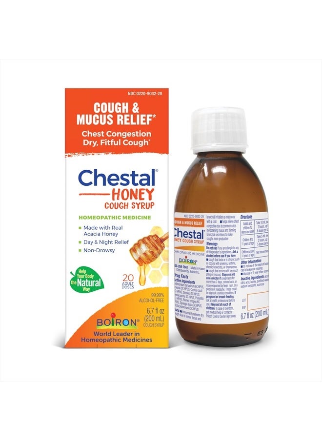 Boiron Chestal Honey Adult Cold and Cough Syrup for Nasal and Chest Congestion, Runny Nose, and Sore Throat Relief - 6.7 Fl oz  - Image 1