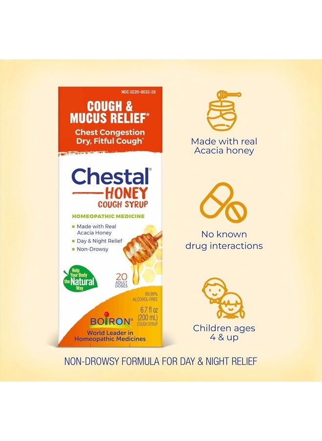 Boiron Chestal Honey Adult Cold and Cough Syrup for Nasal and Chest Congestion, Runny Nose, and Sore Throat Relief - 6.7 Fl oz  - Image 3