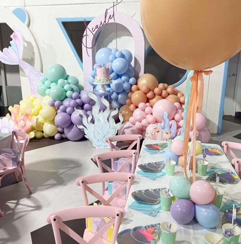 YMSZ Pastel Balloon Garland Arch Kit, 120pcs Macaron Color Rainbow Party Balloons for Baby Shower Birthday Party Decorations - Image 4