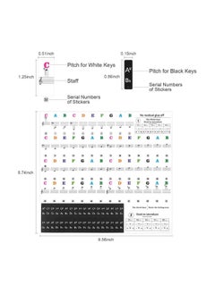Mike Music Piano Stickers for Keys - for 88/61/54/49/37 Keyboards Full Set Black and White Key Music Note Stickers for Adult and Kids Beginners Colorful(88/61/54/49, Colour)  - Image 5