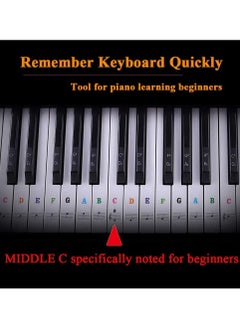 Mike Music Piano Stickers for Keys - for 88/61/54/49/37 Keyboards Full Set Black and White Key Music Note Stickers for Adult and Kids Beginners Colorful(88/61/54/49, Colour)  - Image 4