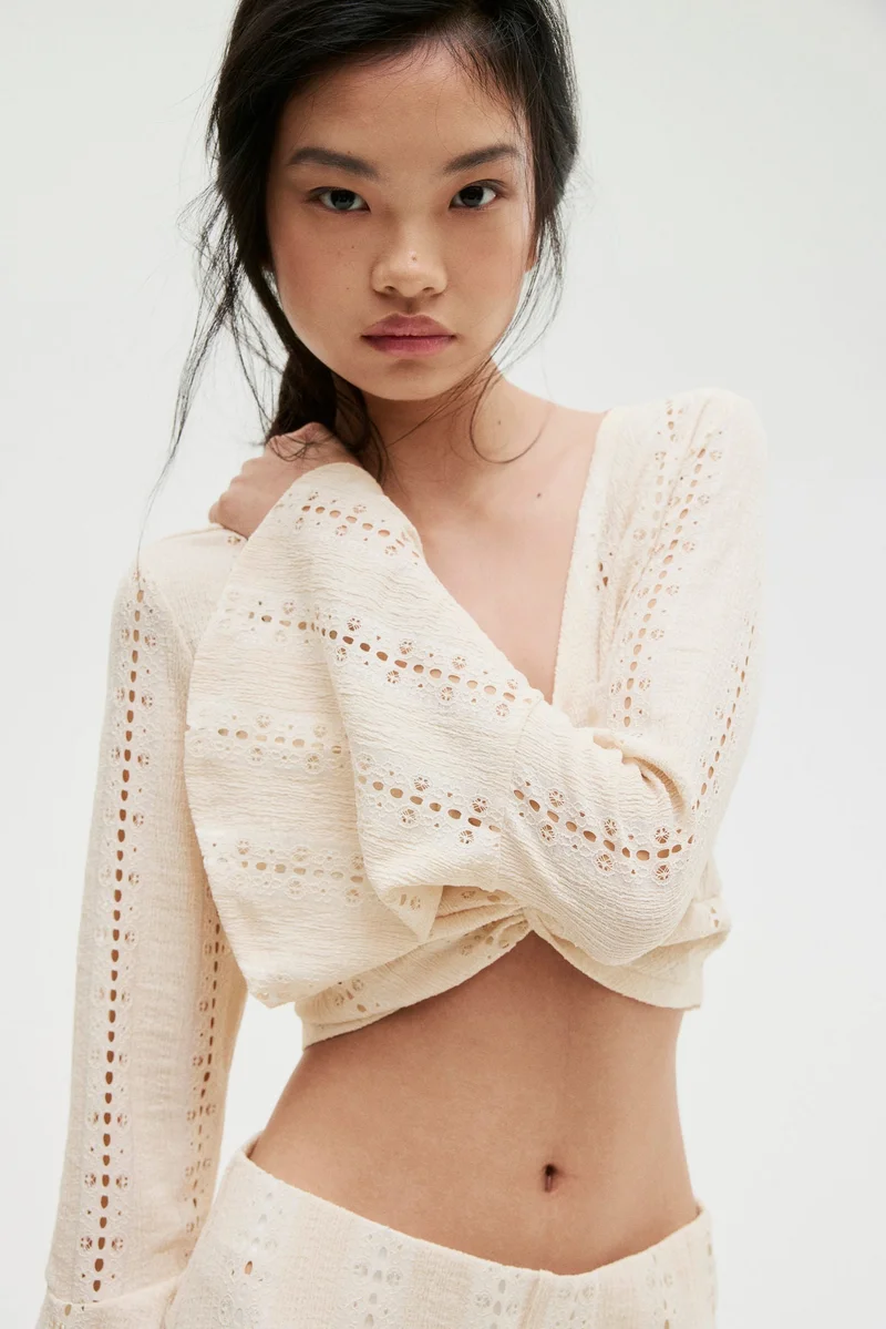 H&M Cropped twist-detail top