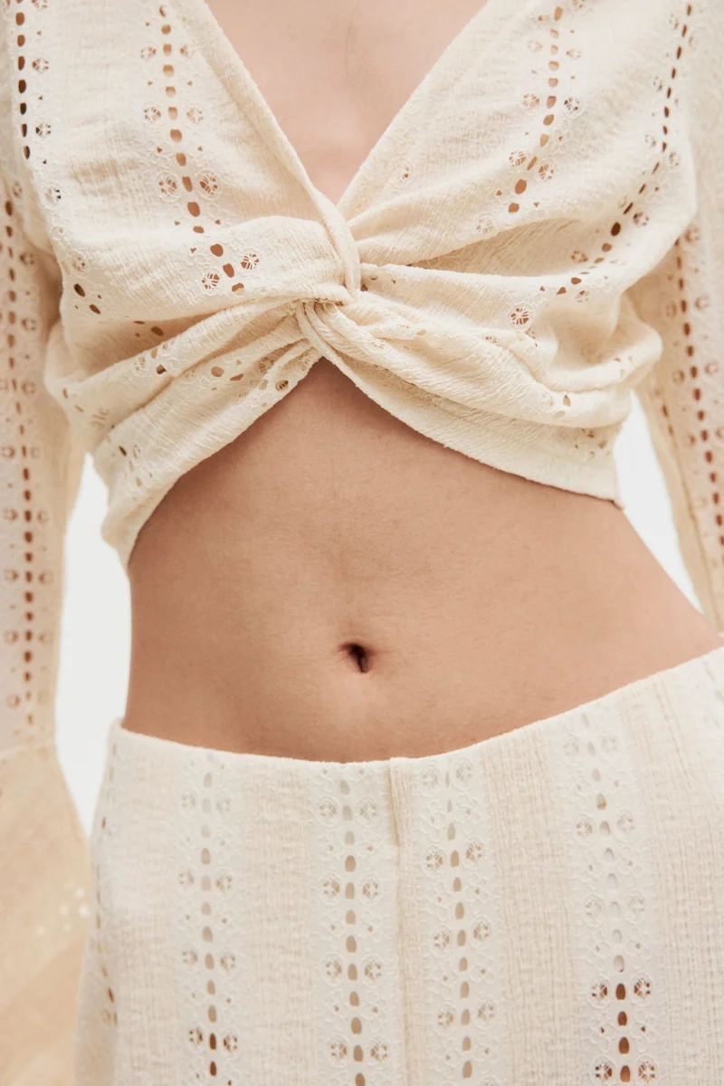 H&M Cropped twist-detail top