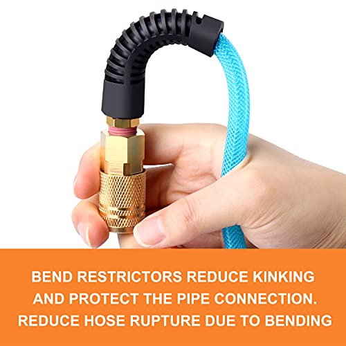 GASHER 1/4'' x 50FT Polyurethane Air Hose, Maximum Working Pressure 300PSI,Composed of Brass And Blue PU hose, Easy to Install - Image 4