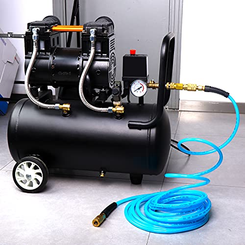 GASHER 1/4'' x 50FT Polyurethane Air Hose, Maximum Working Pressure 300PSI,Composed of Brass And Blue PU hose, Easy to Install - Image 5