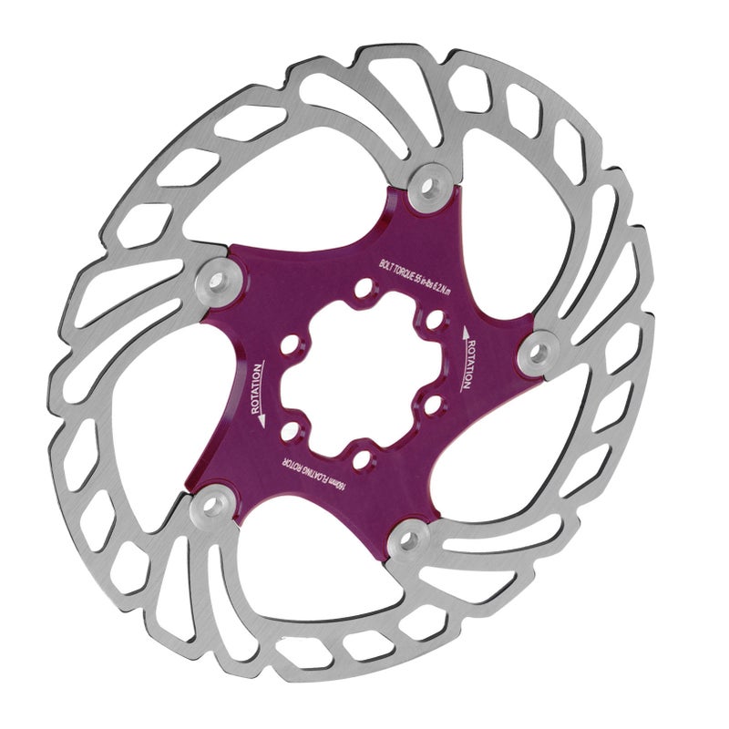 Mountain Bike Floating Disc Brake Rotor: Purple, 1.8-1.9mm Thick, Stainless Steel & Aluminum Alloy - CNC Precision Made, Heat Dissipating Hollow Design for Mountain & Road Bikes - Image 5