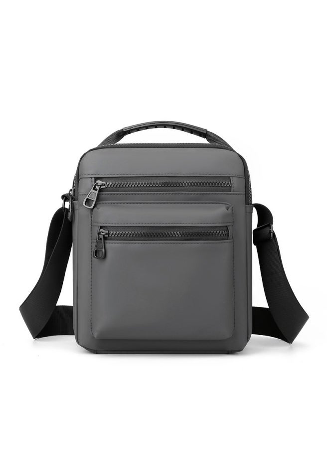 Men's Gray Nylon Crossbody Bag, Boys Multi-Pocket Shoulder Bag Sling Bag Side Bag Carry Bag, Daily Commuting/Campus/Shopping/Hiking/Travel Tote Bag Handbag Clutch Bag Gents Bag for Teens/Students  - Image 1