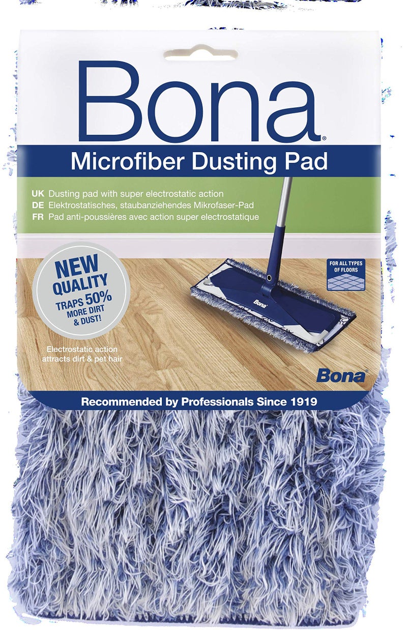 Bona Microfiber Dusting Pad | Removable Washable Cleaning | Mop Head Cloth | Multi Surface Use | House | Kitchen | Roof | Glass | Reusable | Kids & Pet Safe | Removes Hair | Daily Use | Clean Corners - Image 1