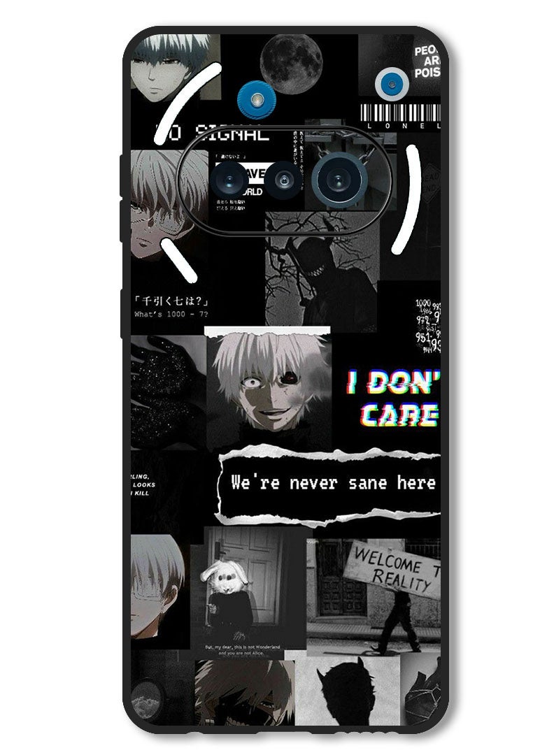 Theodor Case Compatible with Nothing Phone 3a Protection Shockproof Bumper Cover We're Never Sane Here - Image 1
