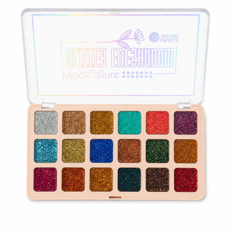 Me Now 18 Colors Glitter Eyeshadow Palette Multi Color Shimmer Eye Shadow Makeup Palette Sparkly Pressed Glitter Shades  02 - Image 1