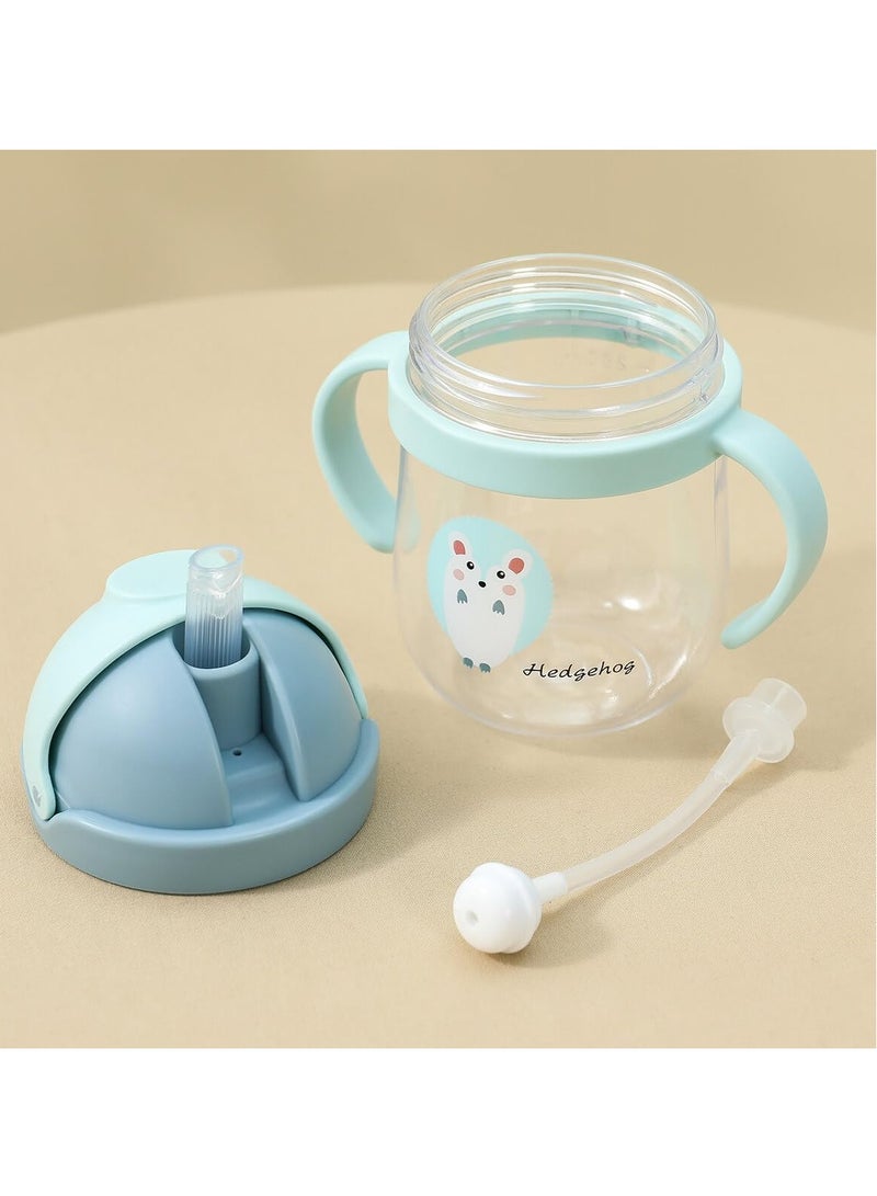 HaHaHai Baby Training Cup 250ml with Handle Soft Spout Anti-Drop Baby Sippy Cup for Toddlers Everyday Use Green Water Bottle - Image 3