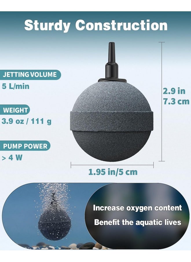 Pawfly Air Stone 2 Inch, Aquarium Air Stone Ball Bubbler Airstone Oxygen Diffuser For Pump Fish Tank Buckets Small Pond And Dwc System, 2 Pack  - Image 2