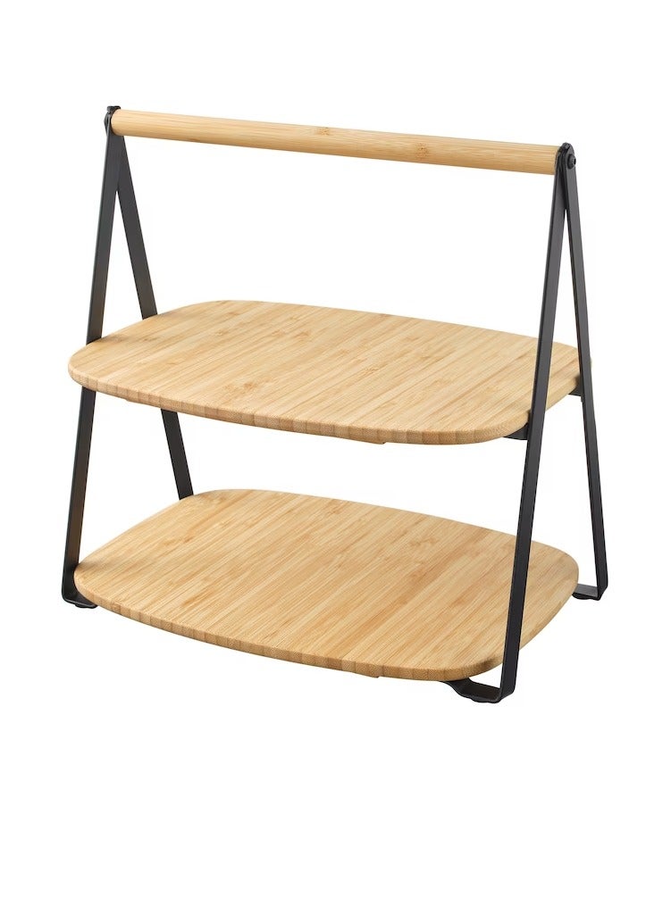 صينية تقديم ، خيزران / أسود ، 28x20 سم - Image 1