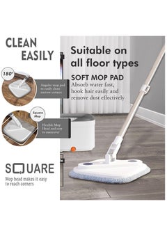 Premium Spin Mop & Bucket Set, High-speed Turbine Effortless Dirt Separation - Visual Dehydration Indicator - Square Universal Mop Head - Ultra-Fine Fiber Cloth for Super Absorption - pzsku/Z51D79311712D08C148B9Z/45/_/1704423728/c01a610c-b05c-45ed-aa76-c092e00f8185