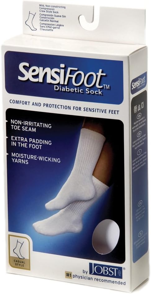 Jobst SensiFoot Knee Length Diabetic Socks 8 15mmHg  Medium Navy  110862